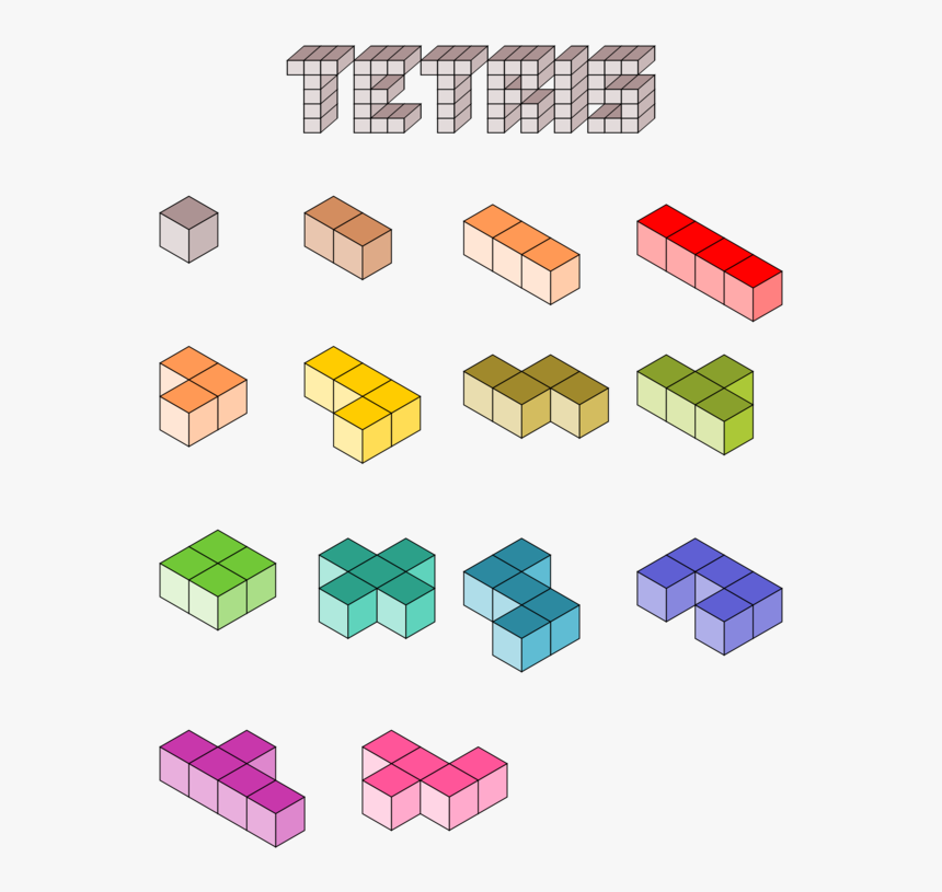 Square,angle,wooden Block - 3d Tetris Blocks, HD Png Download, Free Download