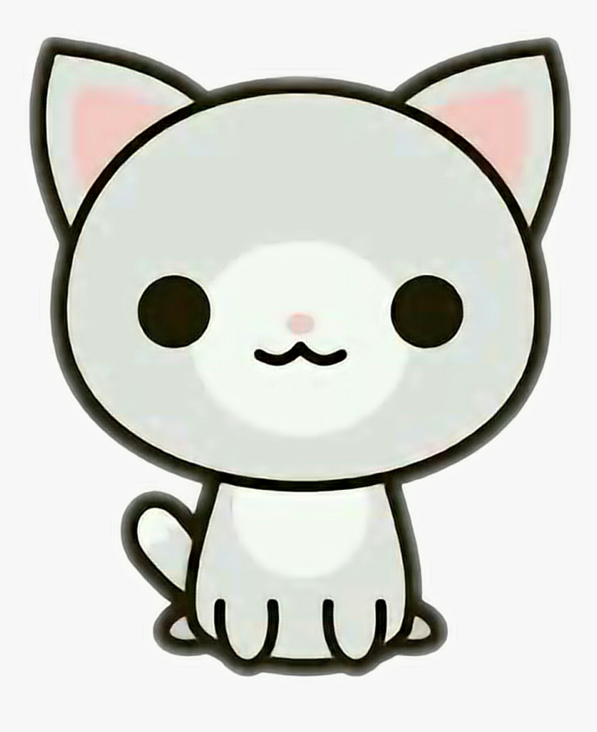 Cat Kawaii Cute Tumblr Wtf Amopicsart❤ Clipart , Png - Dibujos Kawaii De Gatitos, Transparent Png, Free Download