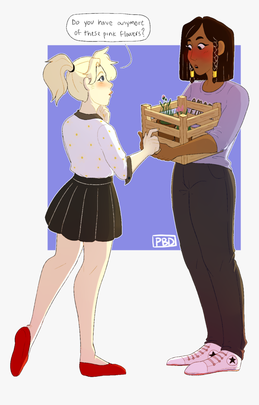 Au Where Pharah Works At Her Family’s Flower Shop And - Baby Pharah X Mercy, HD Png Download, Free Download