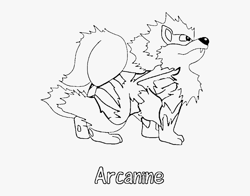 Arcanine Pokemon Coloring Page - Arcanine Coloring, HD Png Download, Free Download