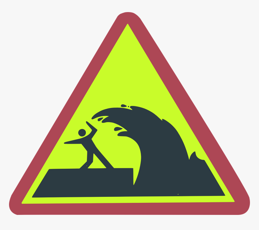 Tidal Wave, Spring Tide, Wave, Danger, Watch Out, Sign - Tsunami Clipart, HD Png Download, Free Download