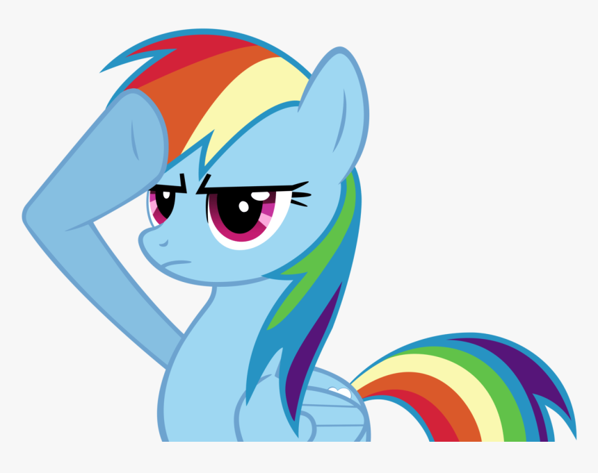 Rainbow Dash Thinking - Rainbow Dash Salute, HD Png Download, Free Download