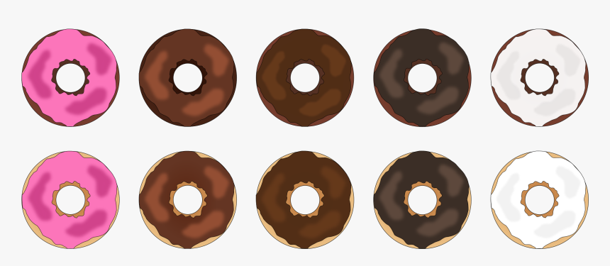 Assorted Plain Frosted Donuts Clip Arts - Transparent Background Chocolate Donut, HD Png Download, Free Download