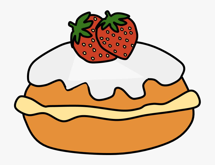 Sufganiyot, Fried Doughnut, Strawberry, Cream Filling, HD Png Download, Free Download