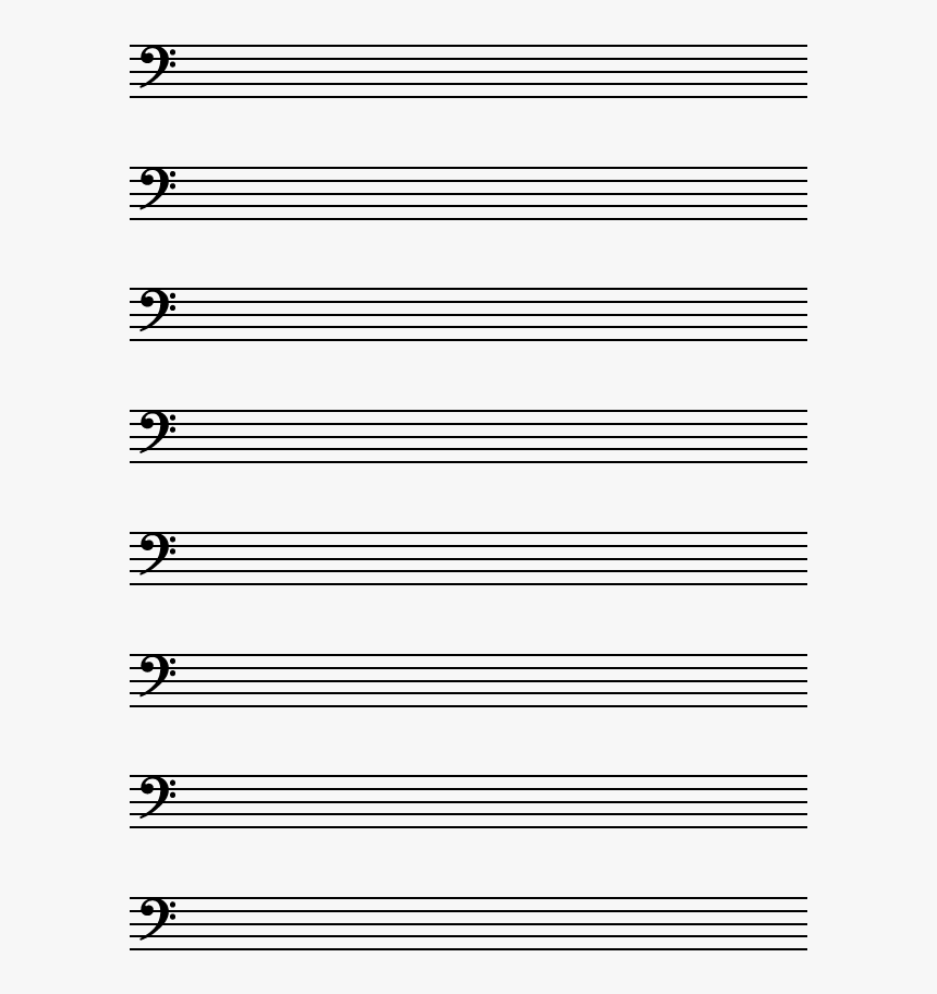 Printable Staff Paper Bass Clef, HD Png Download, Free Download