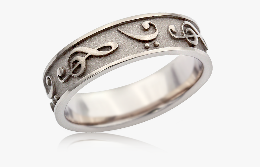 Treble & Bass Clef Wedding Band - Music Wedding Rings, HD Png Download, Free Download
