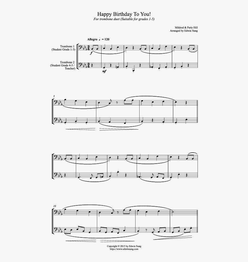 Tromboneduet - Happy Birthday Cello Duet, HD Png Download, Free Download