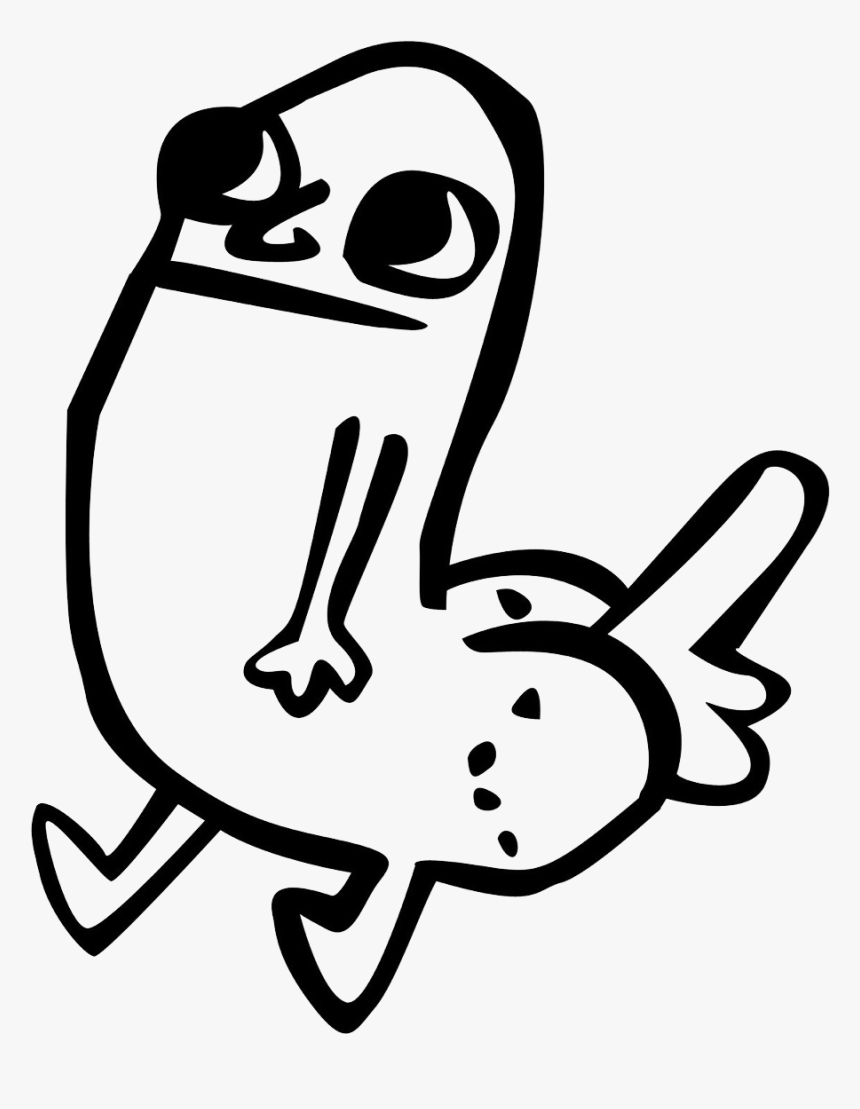 Line Art,coloring Book,clip Art,black And White - Dickbutt Gif, HD Png Download, Free Download
