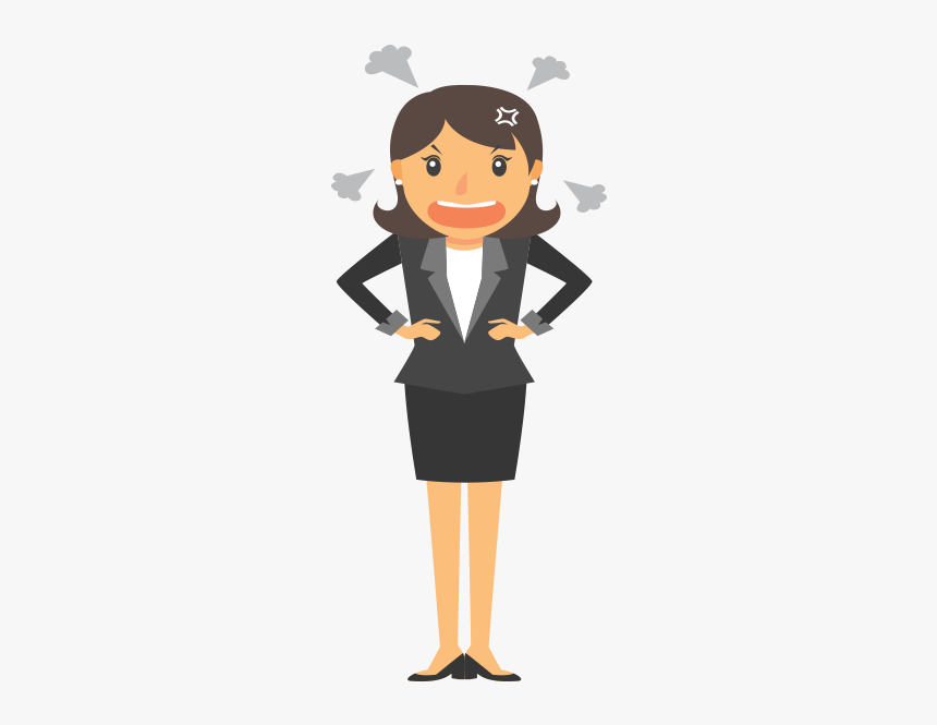 Angry Business Women Png Image - Business Cartoon Woman Png, Transparent Png, Free Download