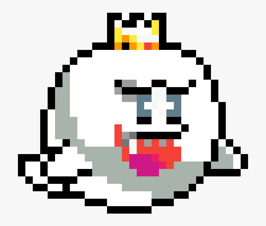 Boo Mario Pixel Art - King Boo Pixel Art, HD Png Download - kindpng