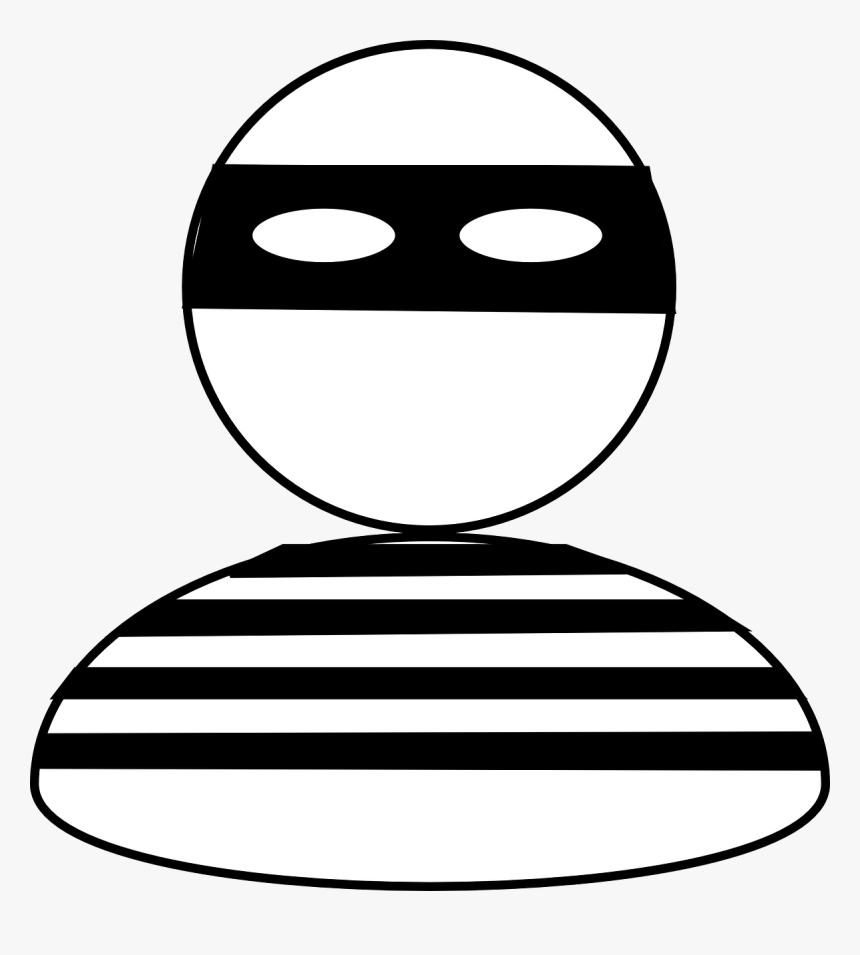 Robber, Burglar, Bandit, Stripes, Thief, Criminal - Burglar Clipart Black And White, HD Png Download, Free Download