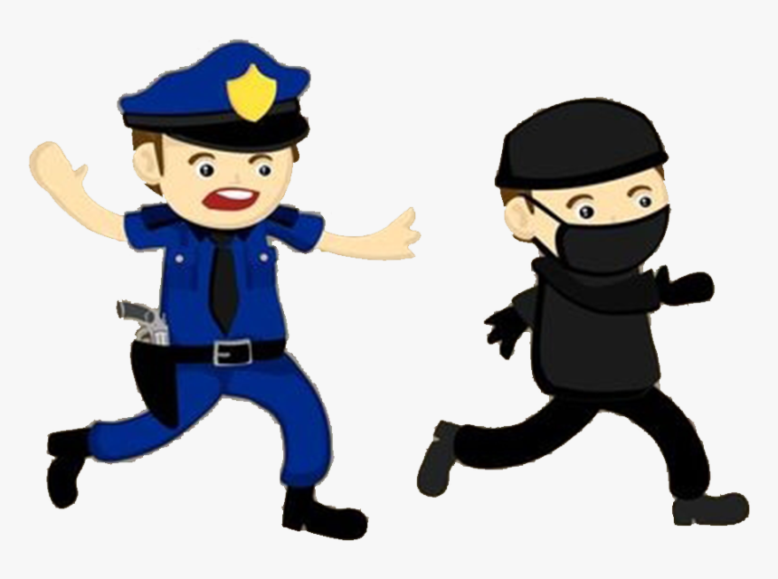 Officer Crime Illustration Policeman - Police And Thief Png, Transparent Png, Free Download