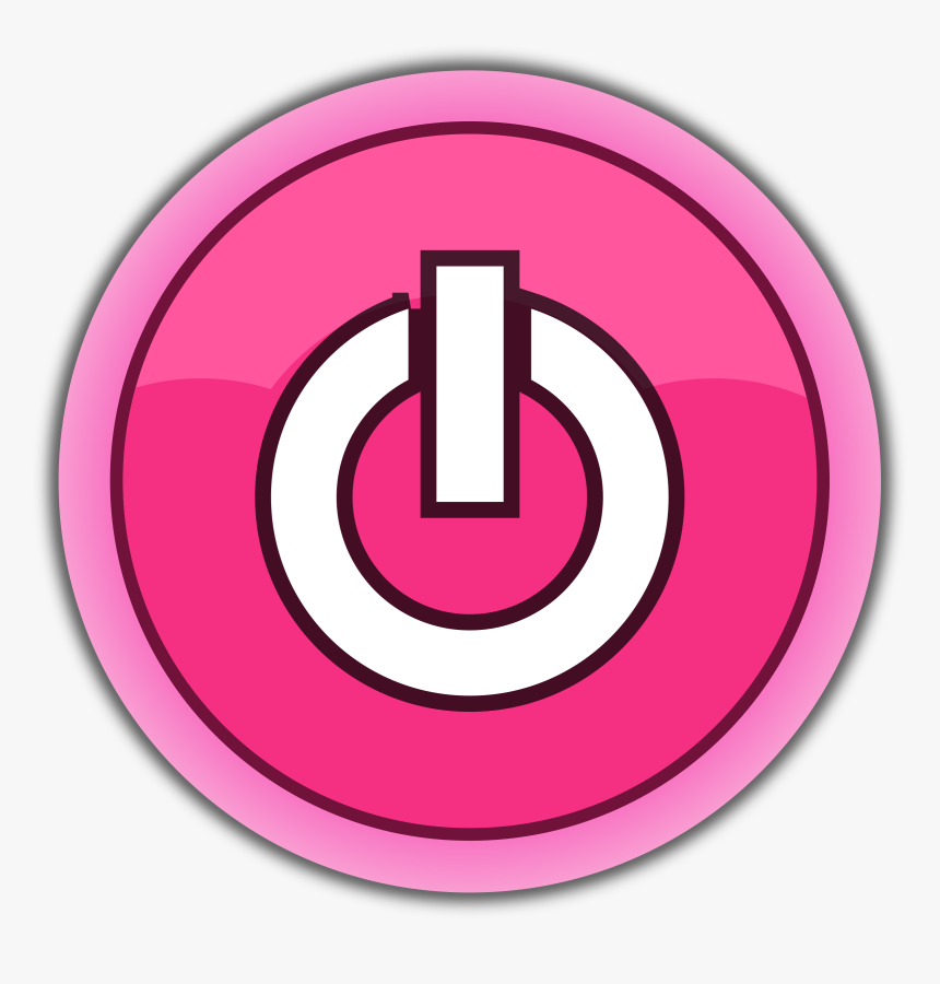 Pink Button Power Clip Arts - Cartoon Clock, HD Png Download, Free Download