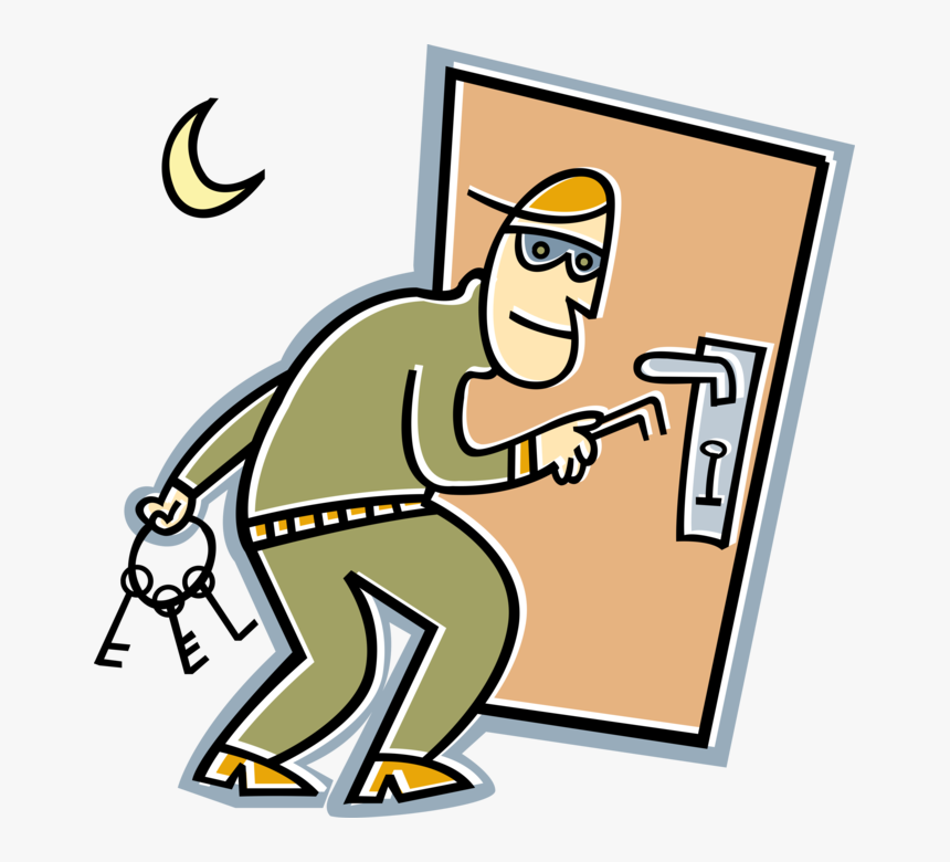 Vector Illustration Of Criminal Burglar Thief Breaks - Crime Clipart, HD Png Download, Free Download