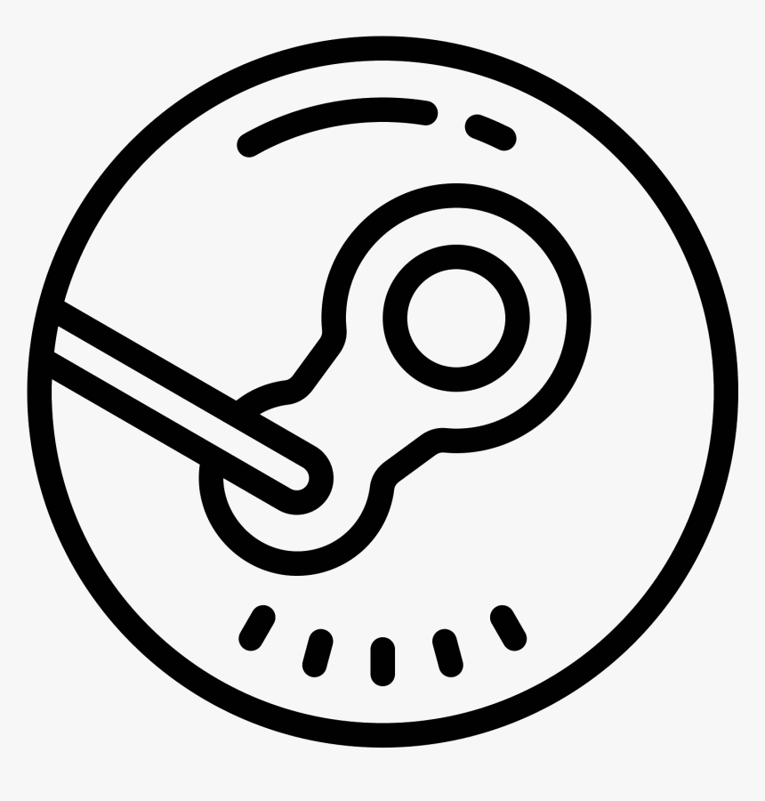 It"s The Outline Of The Steam Logo, Drawn Inside A - Icon Video Game Steam, HD Png Download, Free Download