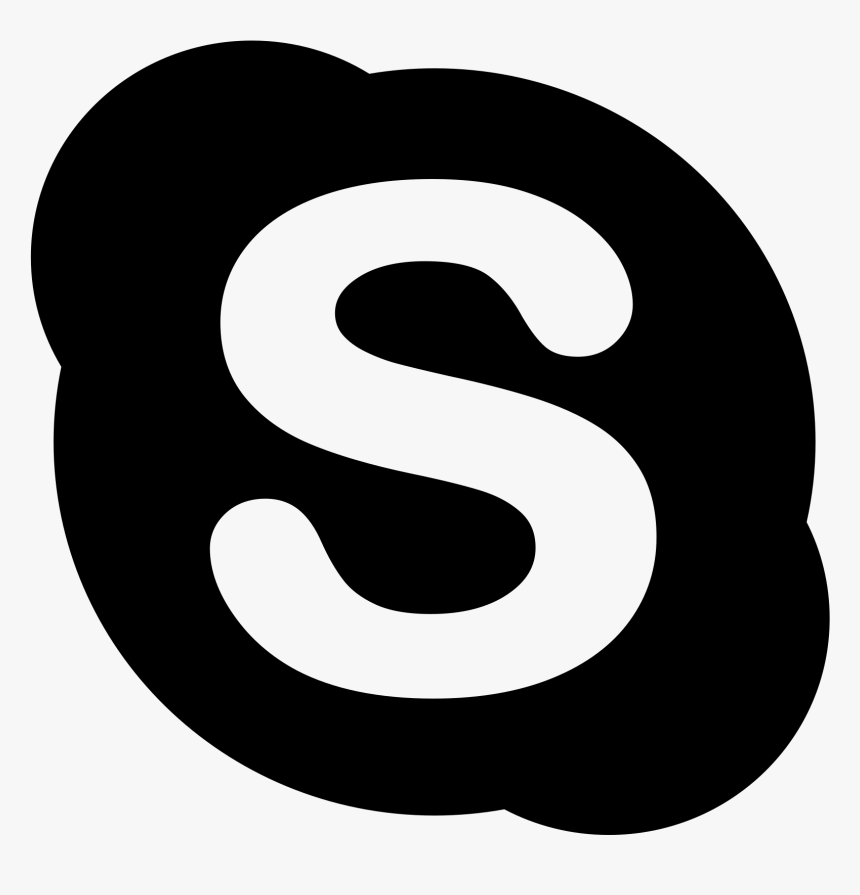 Skype Icon Png Black, Transparent Png, Free Download