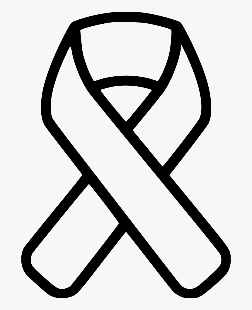 Cancer Ribbon - Black And White Colon Cancer Ribbon, HD Png Download, Free Download