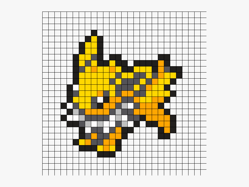 Pokemon Perler Pattern Jolteon , Png Download - Pixel Art Pokemon Jolteon, Transparent Png, Free Download