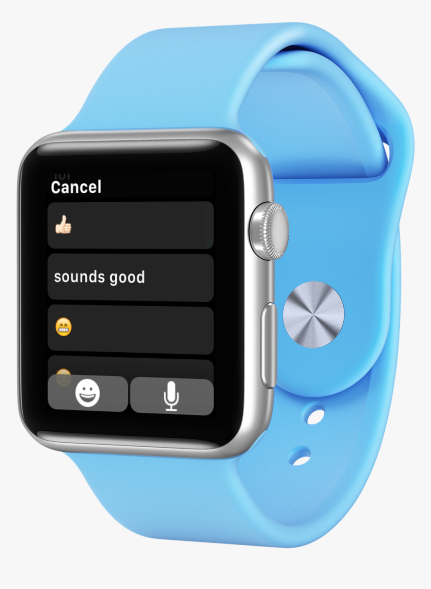 Apple Watch Example Of Default Replies - Apple Watch Blue Png, Transparent Png, Free Download