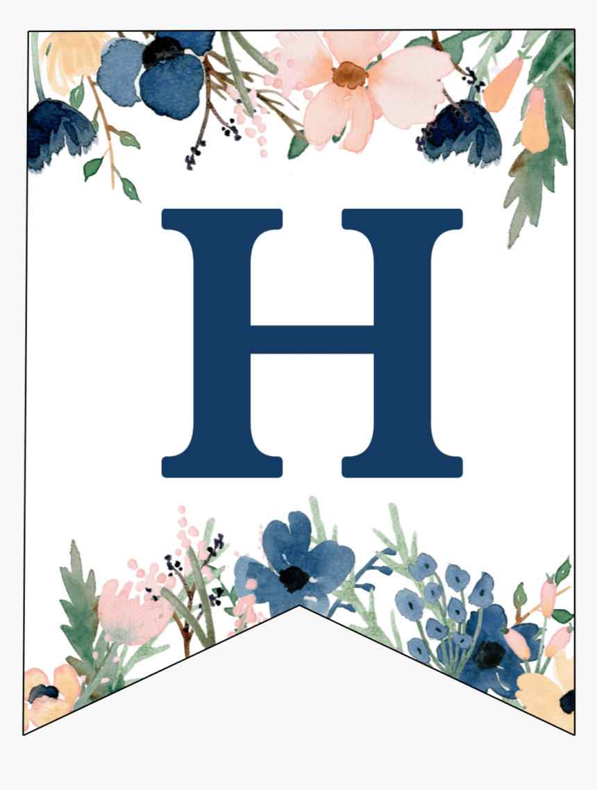 Free Printable Floral Banner Letters, HD Png Download, Free Download