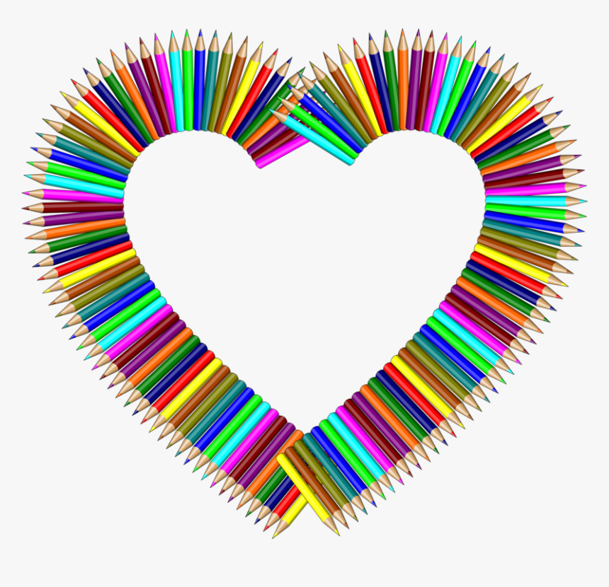 Heart,line,pencil - Color Circle Frame Png, Transparent Png, Free Download