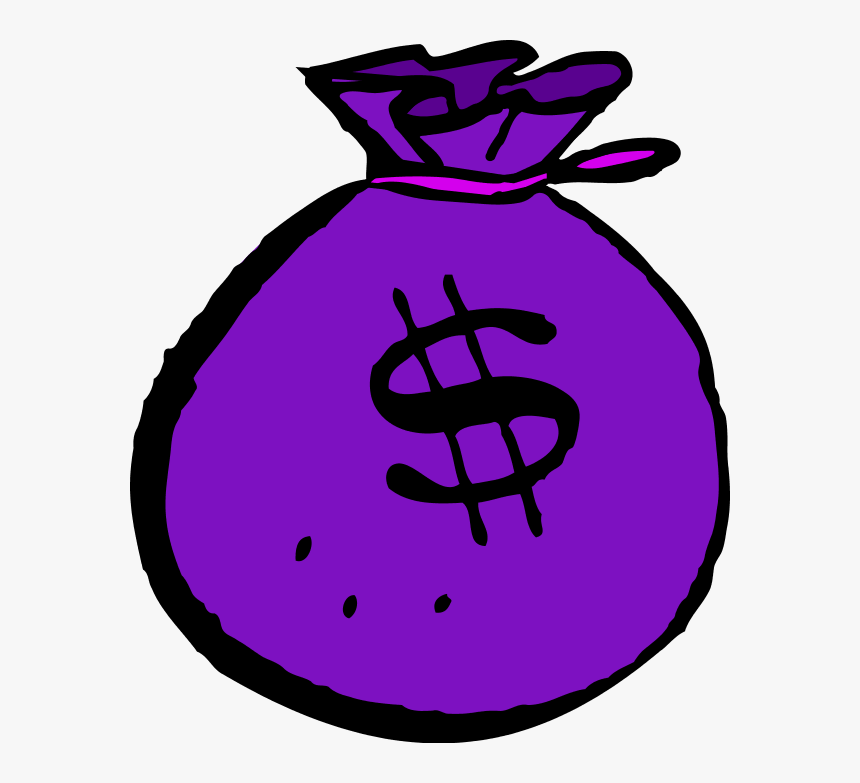 Purple Clipart Money - Money Bags Clip Art, HD Png Download, Free Download