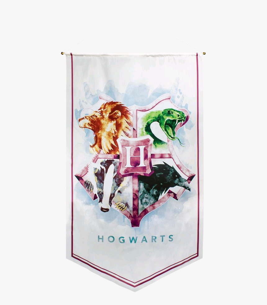 Hogwarts Watercolour Satin Banner - Harry Potter Hogwarts Watercolor, HD Png Download, Free Download