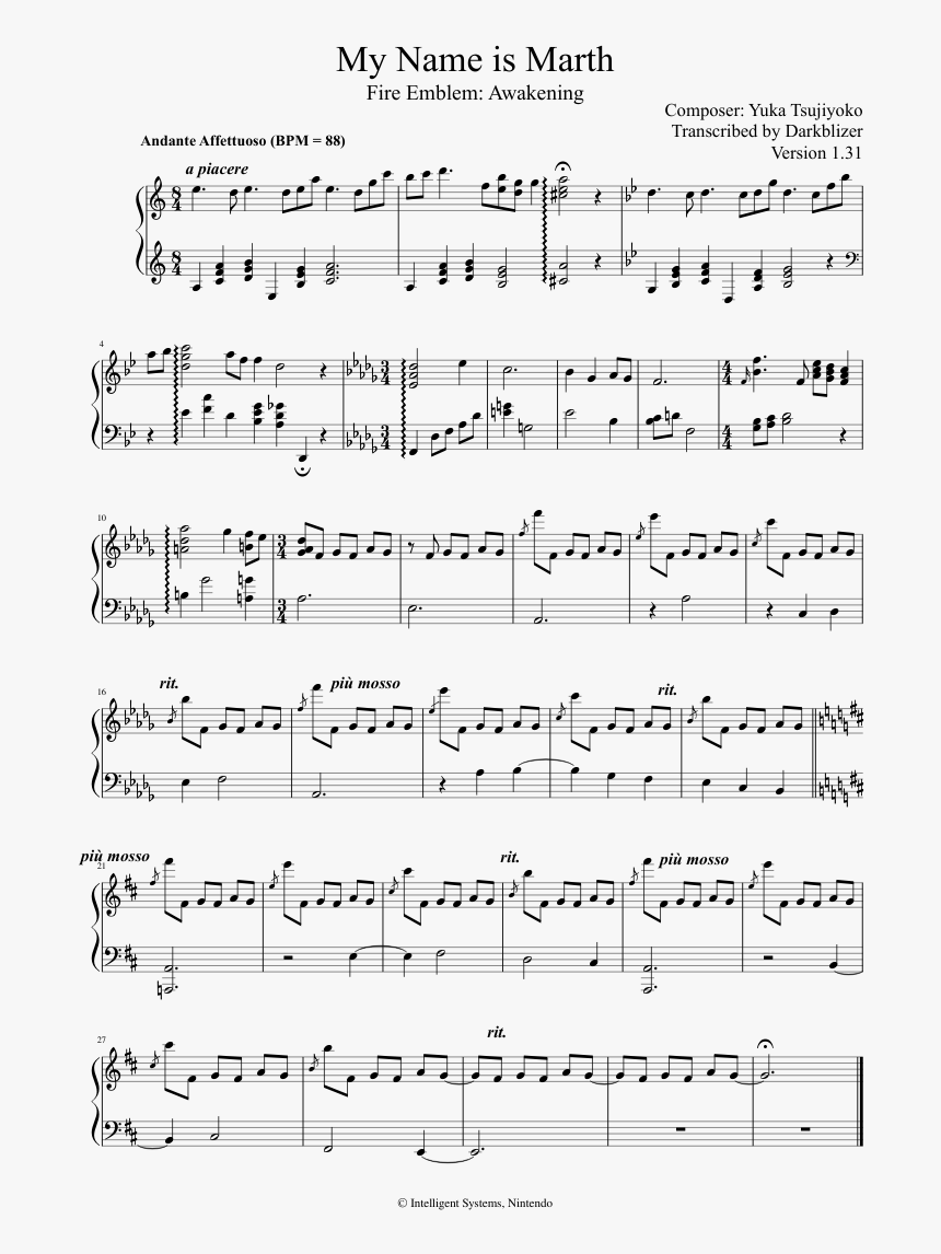 Partitura The Last Of Us Piano, HD Png Download, Free Download