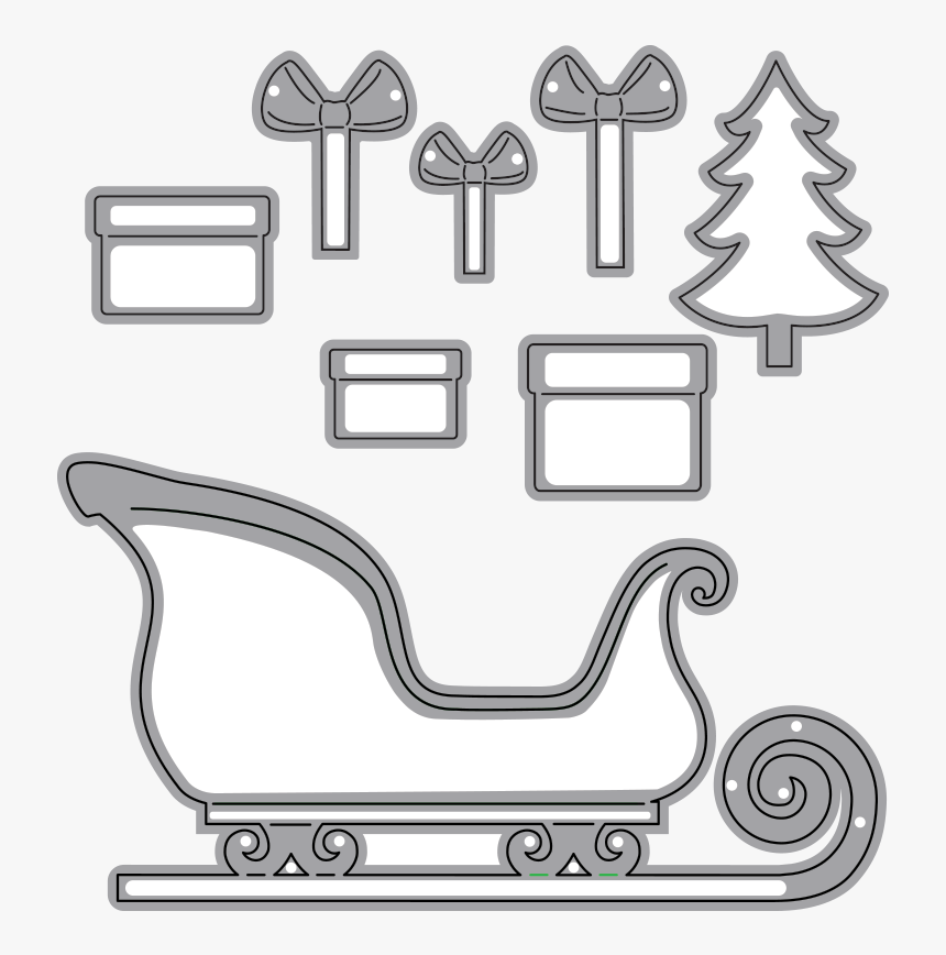 Santa"s Sleigh - Elizabeth Craft Santa Sleigh, HD Png Download, Free Download