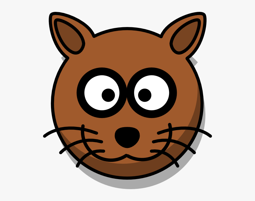 Brown Cat Head Cartoon - Cartoon Cat, HD Png Download, Free Download