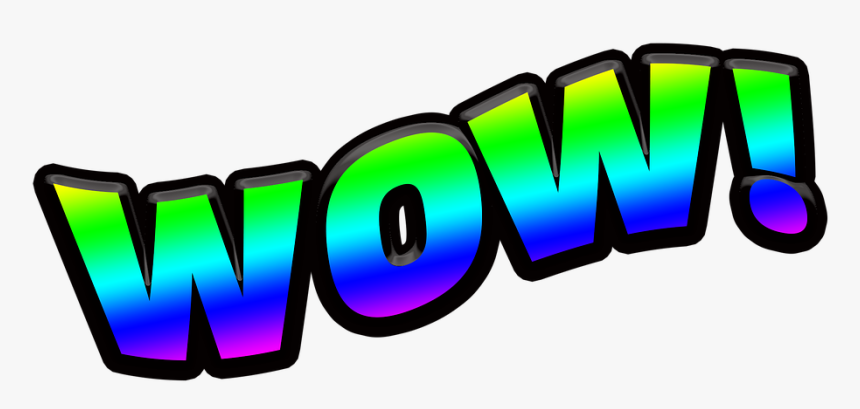 Wow, Exclamation, Surprise, Rainbow, Happy - Wow Award, HD Png Download, Free Download