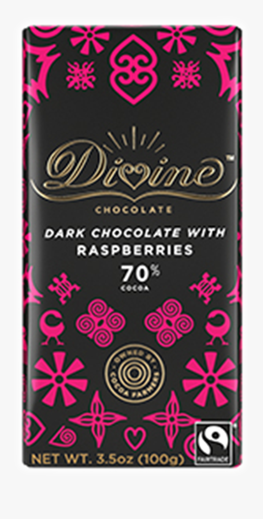 Divine Raspberry Dark Chocolate Bar - Divine Chocolate Toffee And Sea Salt, HD Png Download, Free Download