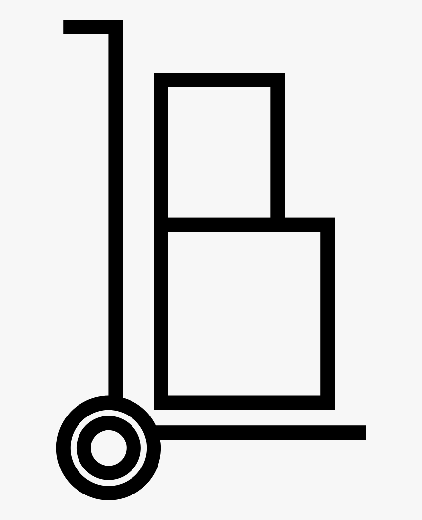 Trolley Push Cart With Boxes - Push Cart Line Art, HD Png Download, Free Download