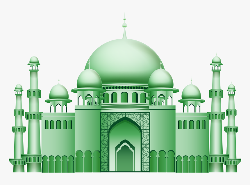 Of Mosque Worship Green Church Place Cartoon Clipart - Mosque Images Png, Transparent Png, Free Download
