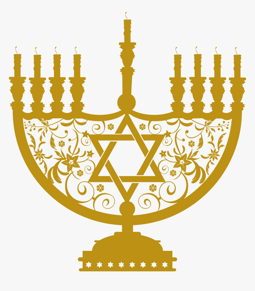 Menorah Gold Clipart Transparent Png - Clip Art Transparent Menorah, Png Download, Free Download