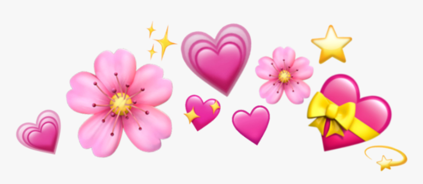 #flowers #emoji #hearts #apple #stars #sparkle #cute - Heart Emoji Crown Transparent, HD Png Download, Free Download