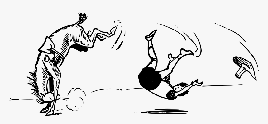 Kicking Horse Boy Falling Clip Arts - Horse Kicking Person Cartoon, HD Png Download, Free Download