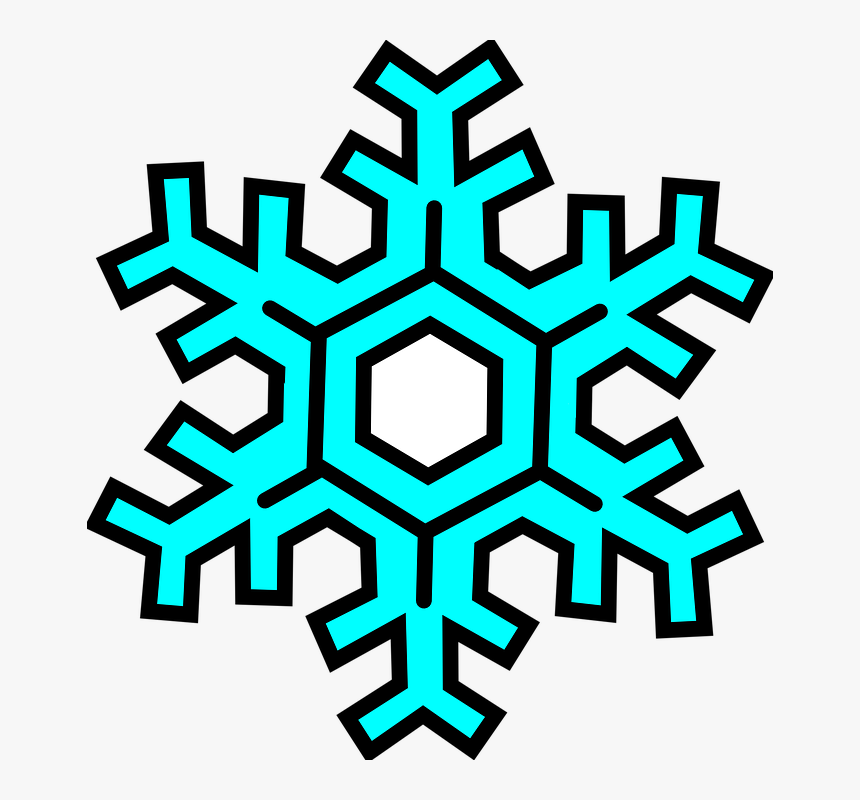 Snowflake, Snow, Winter, Cold, Ice, Frozen, Turquoise - Cartoon Snowflake Transparent Background, HD Png Download, Free Download
