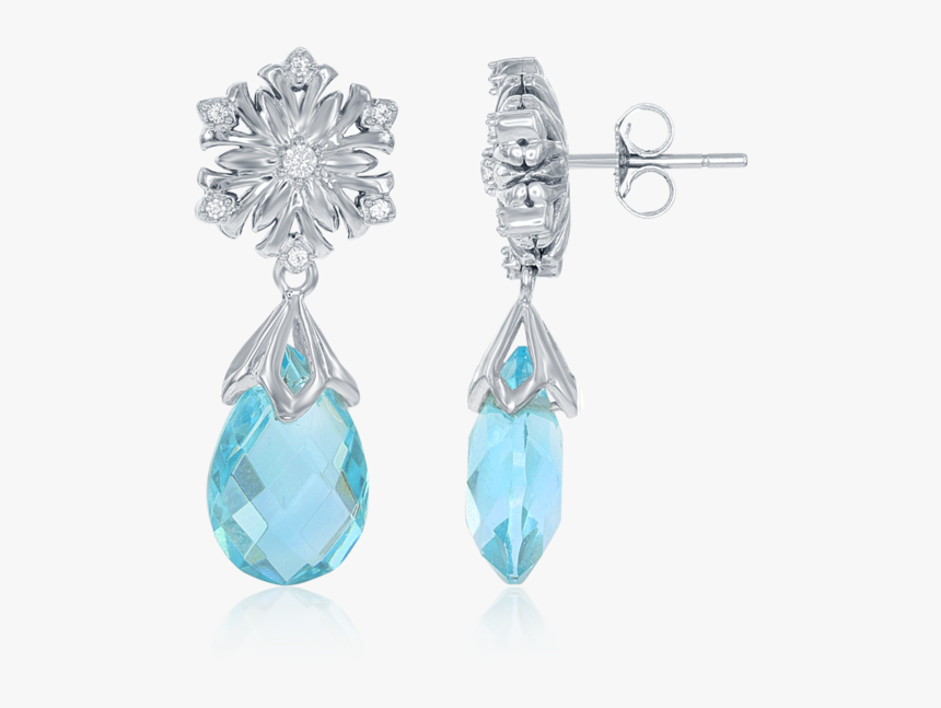 Elsa Frozen Snowflake Aquamarine Briolette Earrings - 14k Frozen Earrings, HD Png Download, Free Download