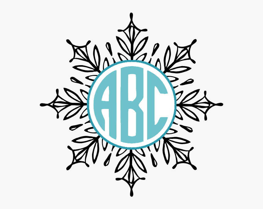 Download Circle Monogram Svg Png Download Snowflakes Monogram Frame Png Transparent Png Kindpng