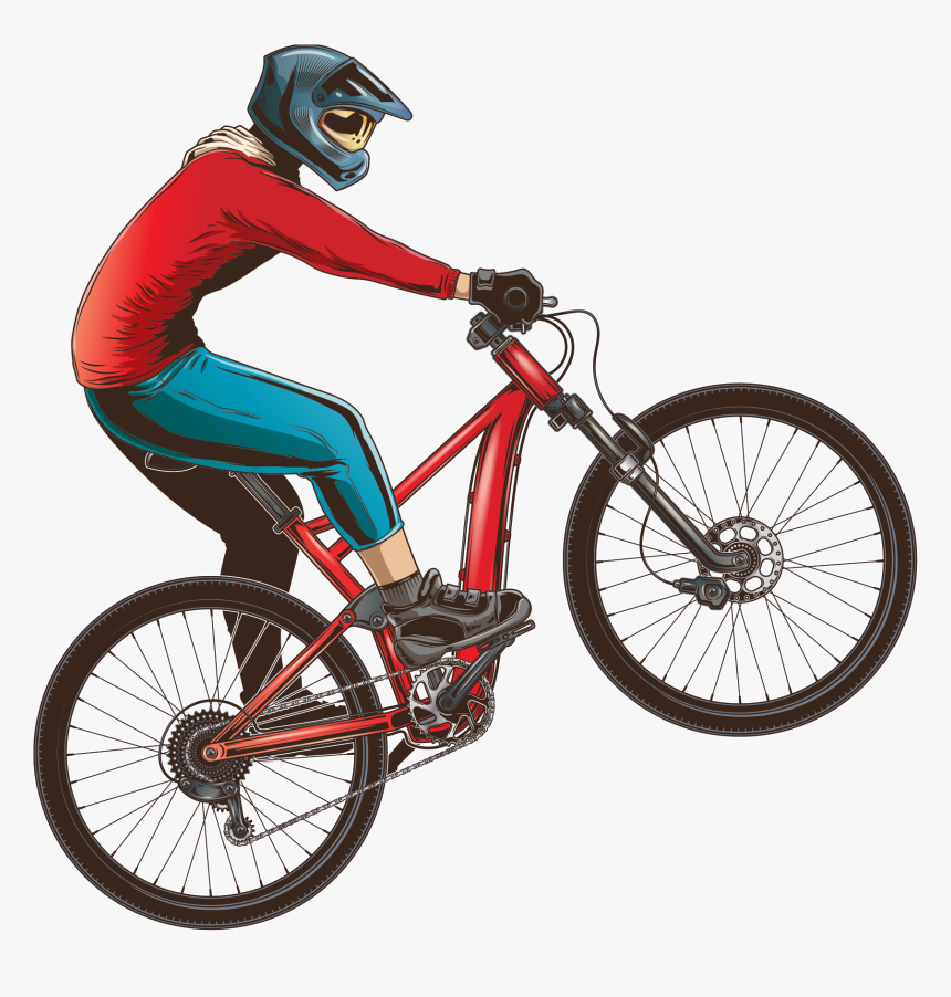 Transparent Biking Clipart - Desenho De Bicicleta Empinando, HD Png Download, Free Download