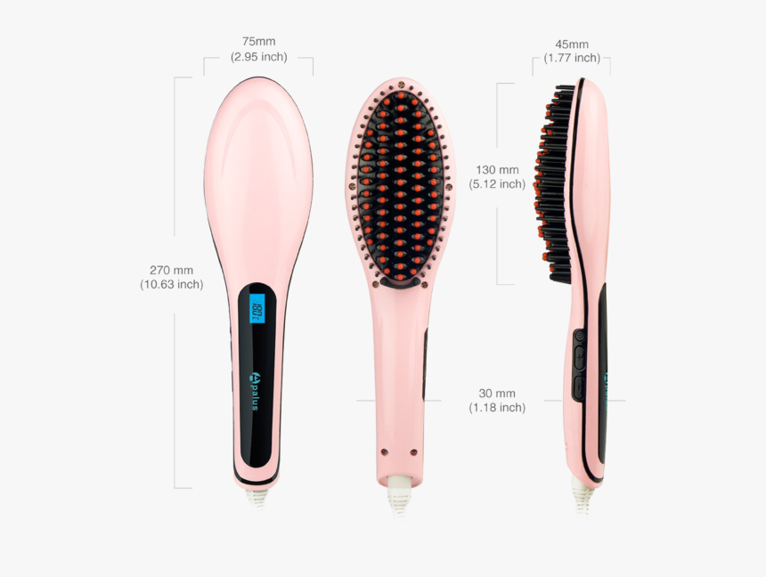 Apalus Brush Hair Straightener Detangling Hair Brush - Escova Eletrica Alisadora Ion, HD Png Download, Free Download