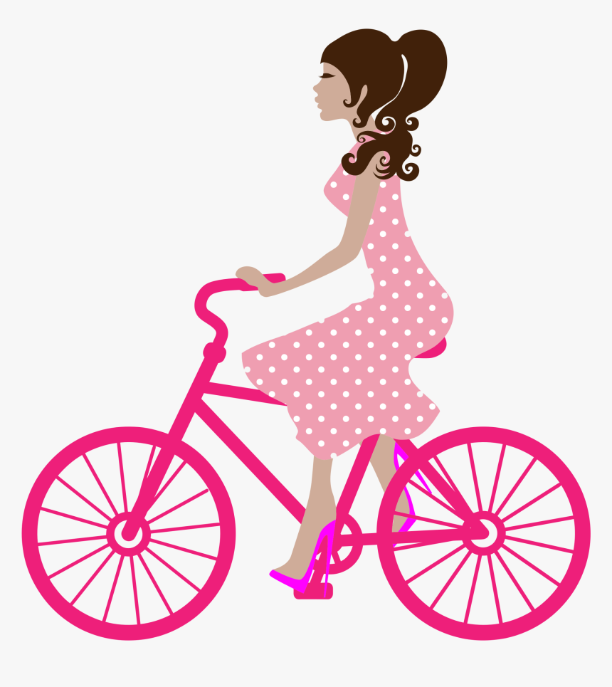Biker Clipart Bike Tour - Girl And Bike Png, Transparent Png, Free Download