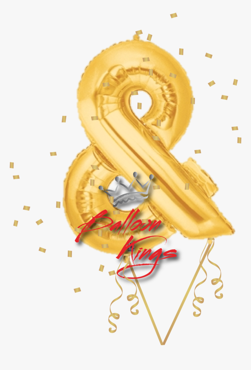Gold Symbol Ampersand - Balloon Gold, HD Png Download, Free Download