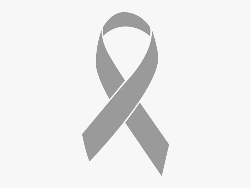 Grey Colored Brain Cancer Ribbon - Gold Cancer Ribbon Png, Transparent Png, Free Download