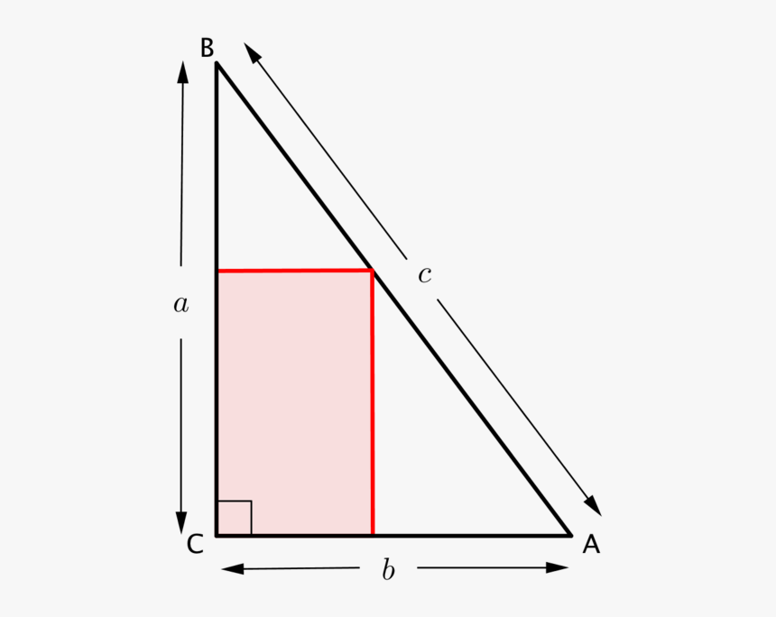 The 2 Vertices Adiacent To C Are On A C And C B And - Rectangle In Triangle, HD Png Download, Free Download