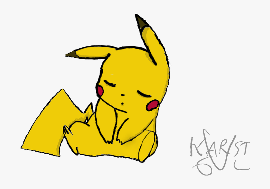 Sleepy Drawing Pikachu Transparent Png Clipart Free - Sleeping Pikachu Drawing, Png Download, Free Download