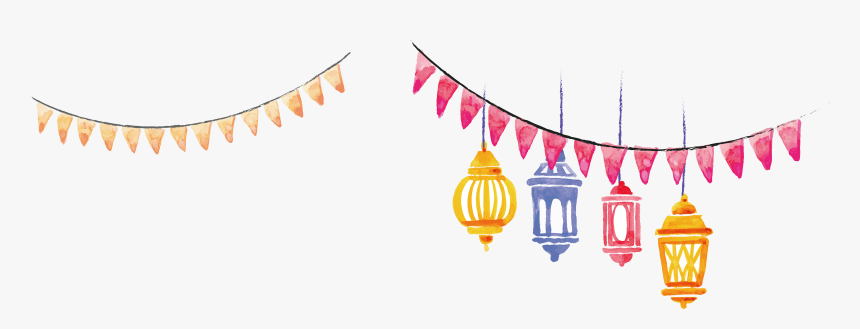 Hand Painted Watercolor Lantern Banner 64422172 Transprent - Background Banner Islamic Png, Transparent Png, Free Download