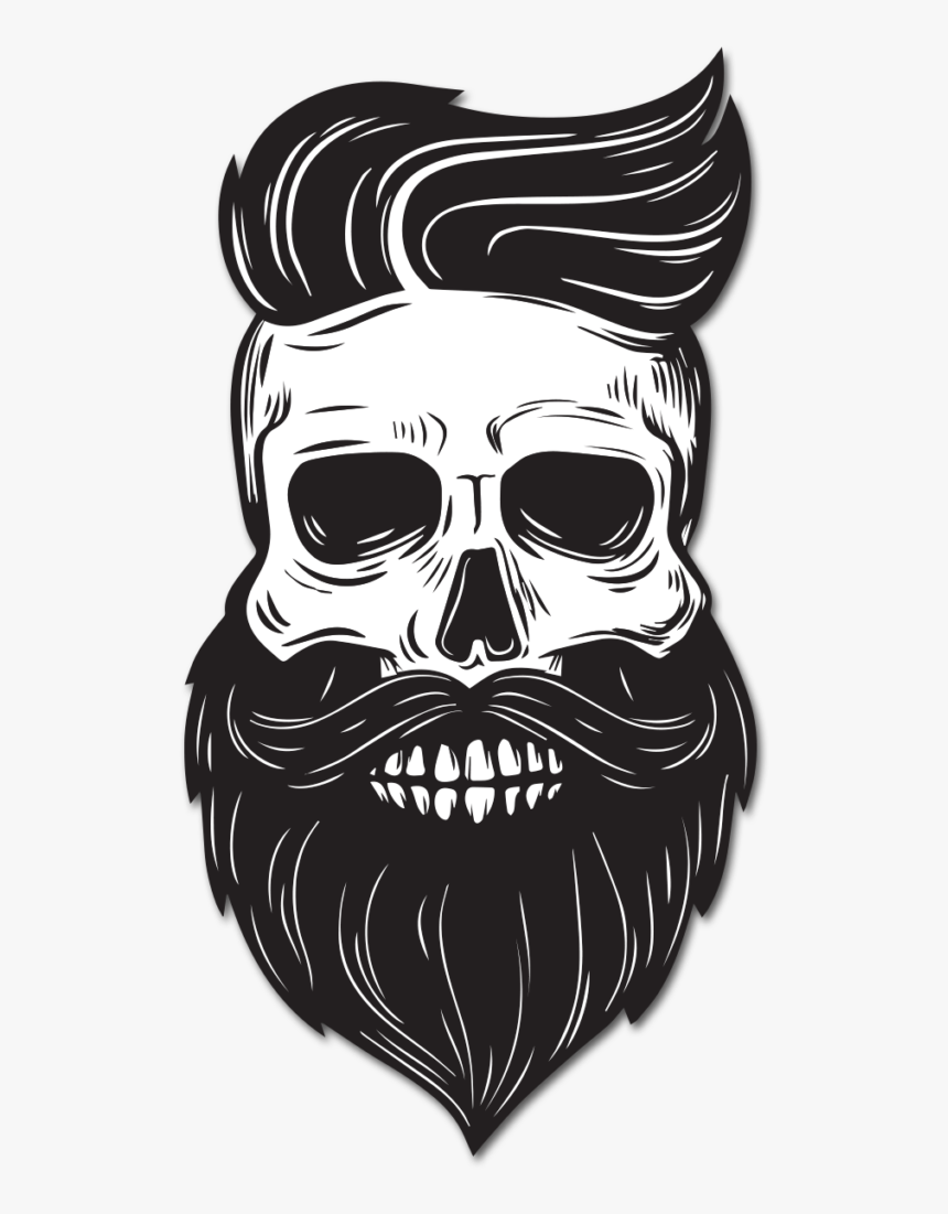 Clip Art Beard Drawing - Skull With Beard Png, Transparent Png, Free Download