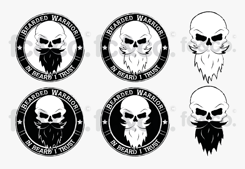 Handdrawn Line Developments - Beard Skull Png, Transparent Png, Free Download